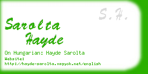 sarolta hayde business card